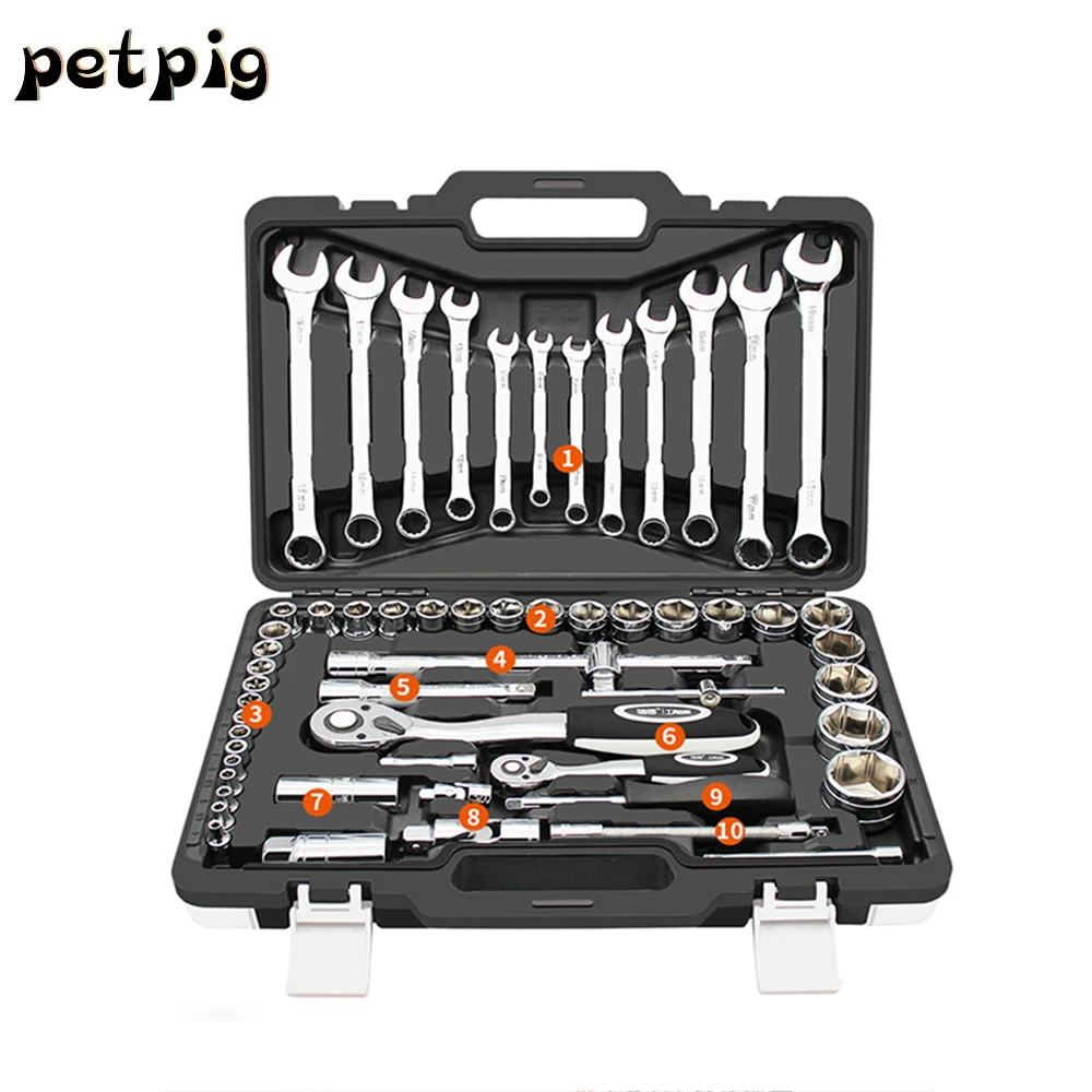 Set of Tools Auto Repair Tools Car Repair Socket Ratchet Universal Wrench Combination Package Mixed Tool Set Hand Tool Kit With
Set of Tools Auto Repair Tools Car Repair Socket Ratchet Universal Wrench Combination Package Mixed Tool Set Hand Tool Kit With
