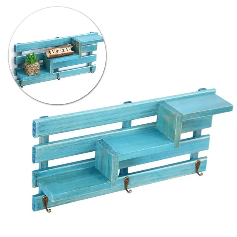 Retro Wooden Wall Shelf with 3 Key Hooks 3-Tier Board Ladder Hanging Shelf Shelves Coat Racks Bookcases for Hallway Kitchen
Retro Wooden Wall Shelf with 3 Key Hooks 3-Tier Board Ladder Hanging Shelf Shelves Coat Racks Bookcases for Hallway Kitchen