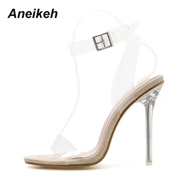 Aneikeh 2018 New PVC Jelly Sandals Crystal Open Toed Sexy Thin Heels Crystal Women Transparent Heel Sandals Slippers Pumps
Aneikeh 2018 New PVC Jelly Sandals Crystal Open Toed Sexy Thin Heels Crystal Women Transparent Heel Sandals Slippers Pumps