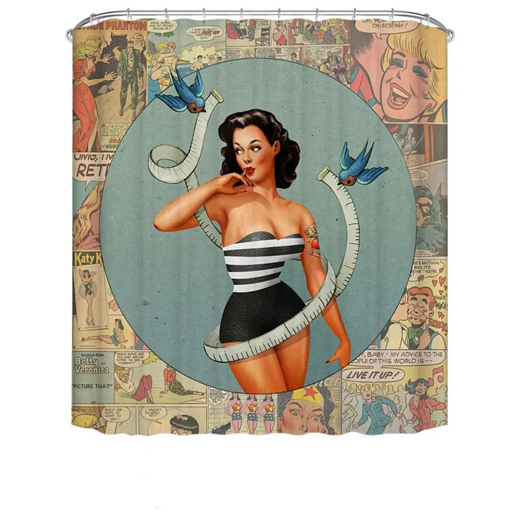 Cartoon girl printed 3d bath curtains waterproof polyester fabric washable bathroom shower curtain screen with hooks accessories
Cartoon girl printed 3d bath curtains waterproof polyester fabric washable bathroom shower curtain screen with hooks accessories