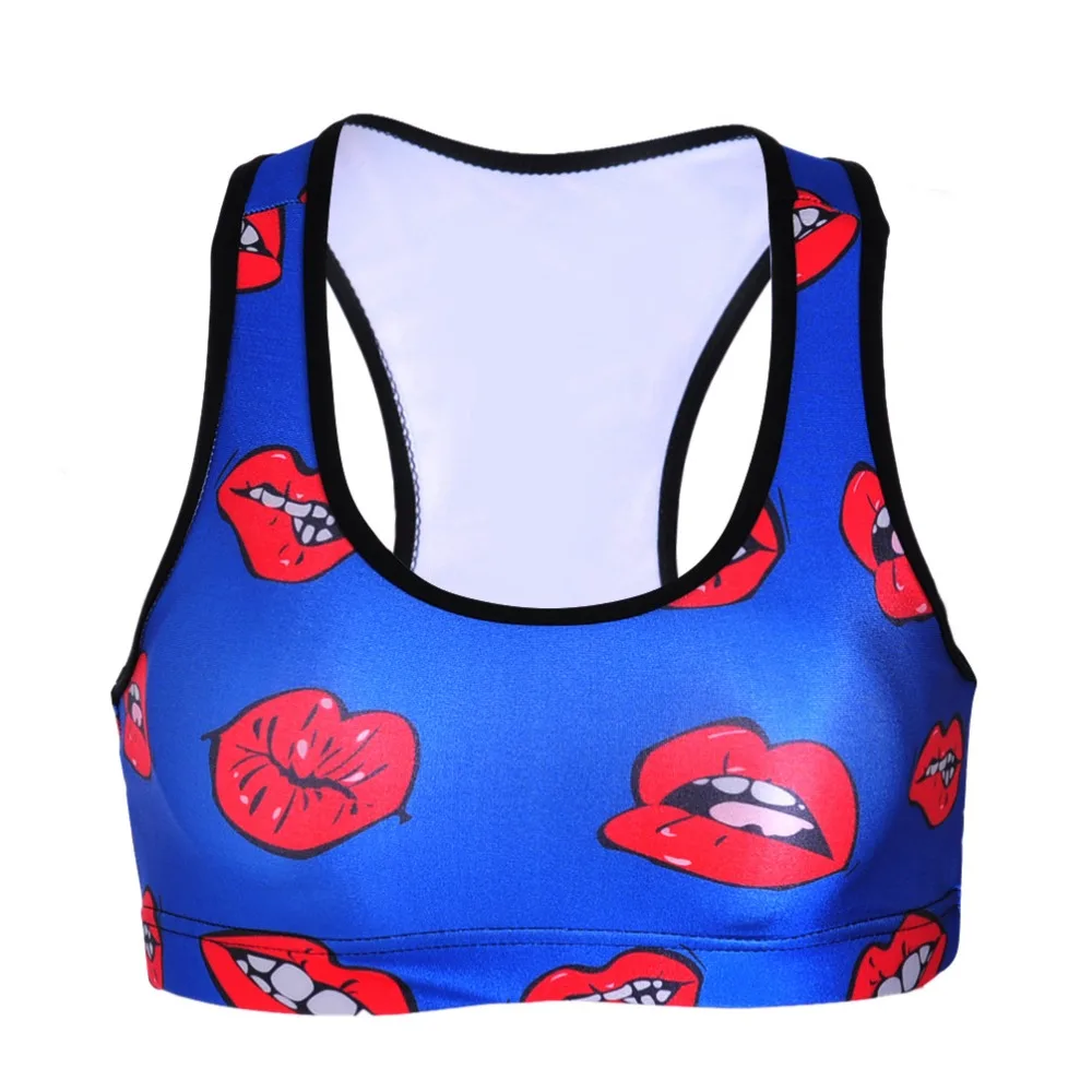 2018 HOT NEW Women Padded Top 3D printing Bra Fitness No rims Bra Stretch workout bustier crop top 3D Lips Printing Bra
2018 HOT NEW Women Padded Top 3D printing Bra Fitness No rims Bra Stretch workout bustier crop top 3D Lips Printing Bra
