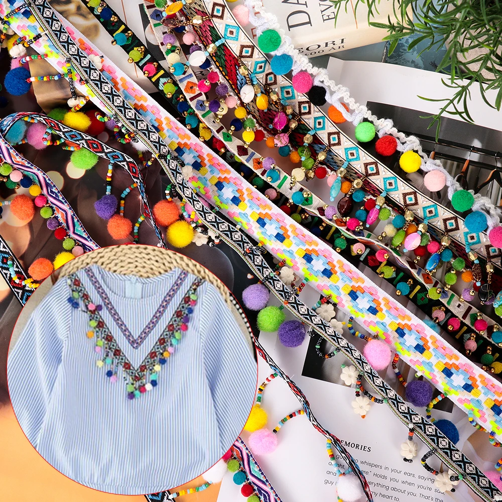 1 Yard/lot Tassel Lace Ribbon Pompom Trim Fabric DIY Sewing Garment Shoes Bag Gift Crafts Materials Accessory Sewing Supplies
1 Yard/lot Tassel Lace Ribbon Pompom Trim Fabric DIY Sewing Garment Shoes Bag Gift Crafts Materials Accessory Sewing Supplies