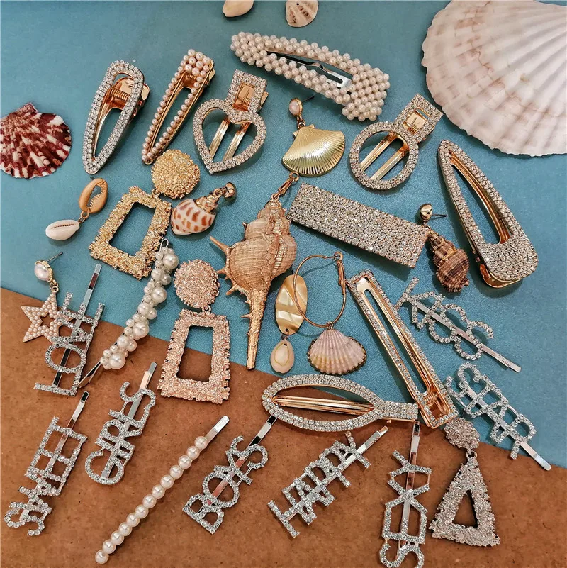 Korea Crystal Hairpin Shiny Rhinestones Letters Hair Clips Shell Pearl Hair Accessories for Women Girls Dropshipping Best Price
Korea Crystal Hairpin Shiny Rhinestones Letters Hair Clips Shell Pearl Hair Accessories for Women Girls Dropshipping Best Price