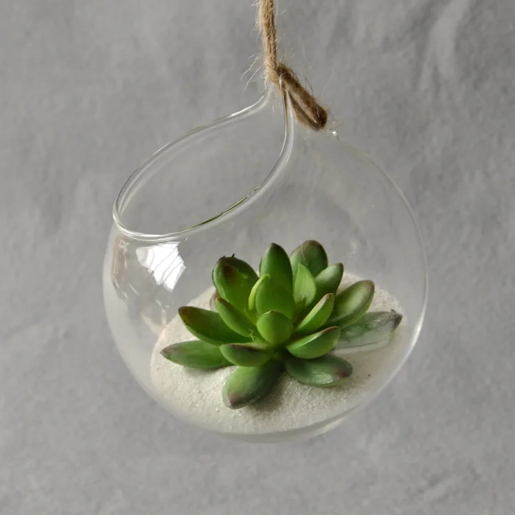 Image Hanging Glass Vase Hanging Terrarium Glass Vase Hydroponic Flower Planter Indoor Home Decor Ornament