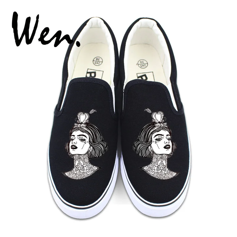 Wen Women Low Top Platform Sneakers Female Slip on Canvas Shoes Design Princess Snow White Apple Diamond Rose Tattoo Plimsolls
Wen Women Low Top Platform Sneakers Female Slip on Canvas Shoes Design Princess Snow White Apple Diamond Rose Tattoo Plimsolls