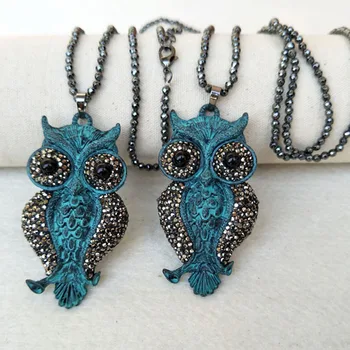 4 Strands Hematite beads Chains necklace,Owl Antique Bronze Charm,With Crystal Rhinestone Pave Pendant Jewelry necklaces NK284
4 Strands Hematite beads Chains necklace,Owl Antique Bronze Charm,With Crystal Rhinestone Pave Pendant Jewelry necklaces NK284