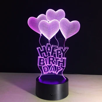 Love Heart Balloons Sensor LED 3D Night Light Happy Birthday 3D Luminaria Lamp 7 Color Change Romantic Atmosphere Decoration
Love Heart Balloons Sensor LED 3D Night Light Happy Birthday 3D Luminaria Lamp 7 Color Change Romantic Atmosphere Decoration
