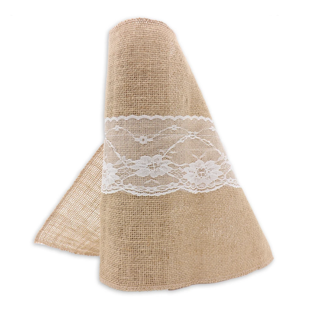 10pcs 30x275cm Vintage Burlap Lace Hessian Table Runner cloth Natural Jute Country Party Wedding home Decor Original Ecology
10pcs 30x275cm Vintage Burlap Lace Hessian Table Runner cloth Natural Jute Country Party Wedding home Decor Original Ecology