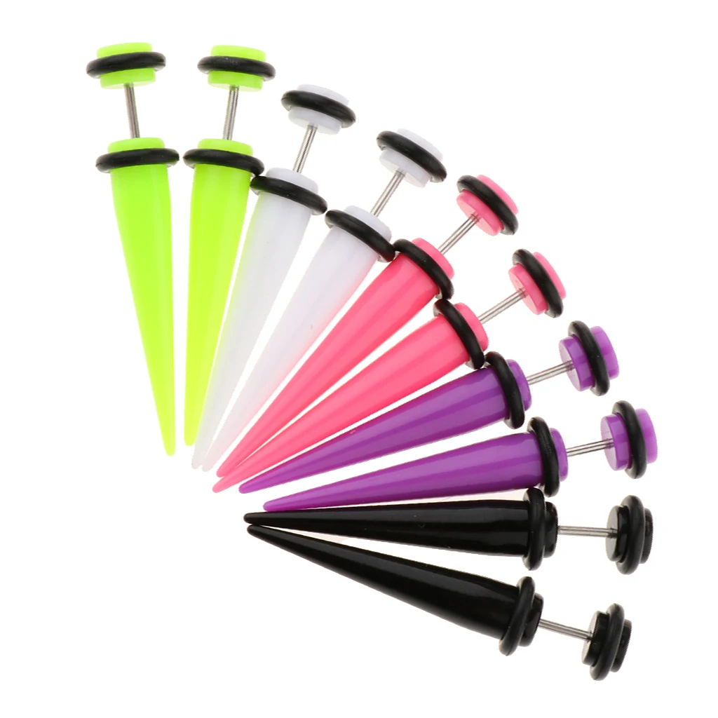 MagiDeal 10Pcs 18G Fake Cheater Ear Taper Stretcher Plugs Stretching Tunnels