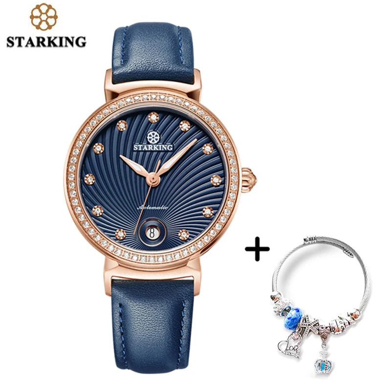 STARKING Women Watch Stainless Steel Band Gold Ladies Wristwatch Automatic Mechanical Self-wind Watch Bracelet Set
STARKING Women Watch Stainless Steel Band Gold Ladies Wristwatch Automatic Mechanical Self-wind Watch Bracelet Set