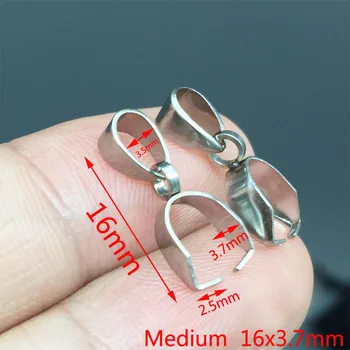 

10pcs Stainless Steel Pinch Clip Bail Clasp Dangle Charm Bead Pendant Connector Findings Gold Dull Silver Tone Jewelry Making
