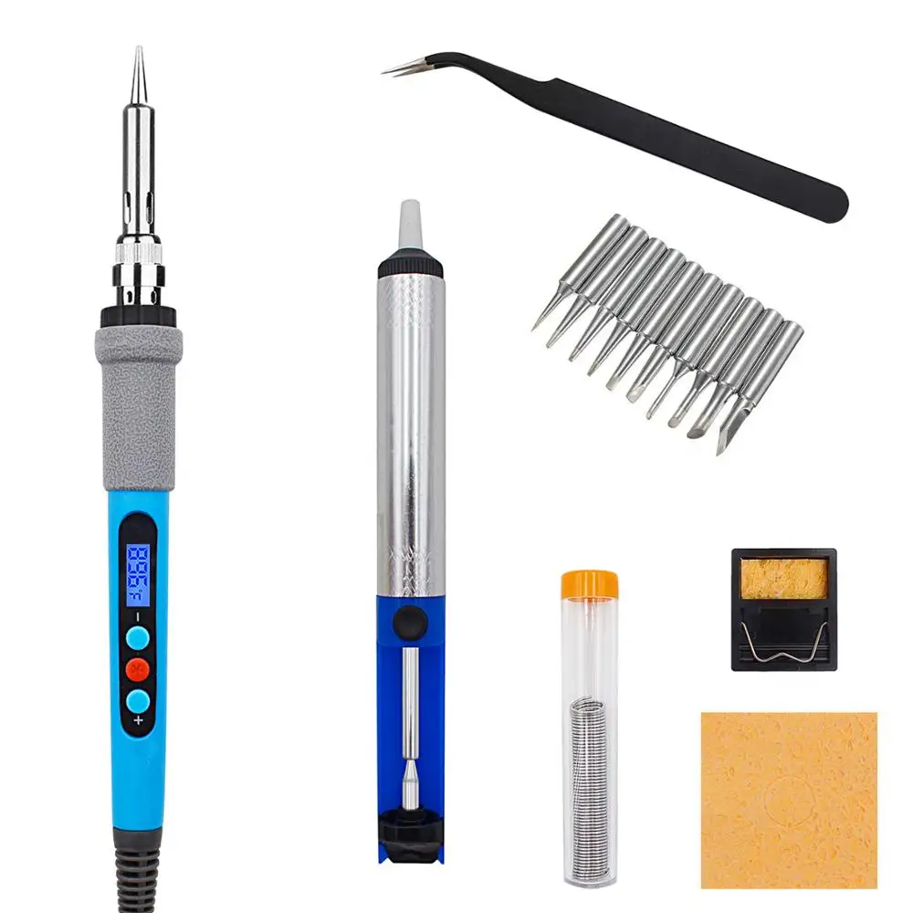 60W 110V/220V Digital LCD Adjustable Electric Soldering Iron Or Soldering Station Welding Desoldering Iron Kit 900m Tip Cutter
60W 110V/220V Digital LCD Adjustable Electric Soldering Iron Or Soldering Station Welding Desoldering Iron Kit 900m Tip Cutter