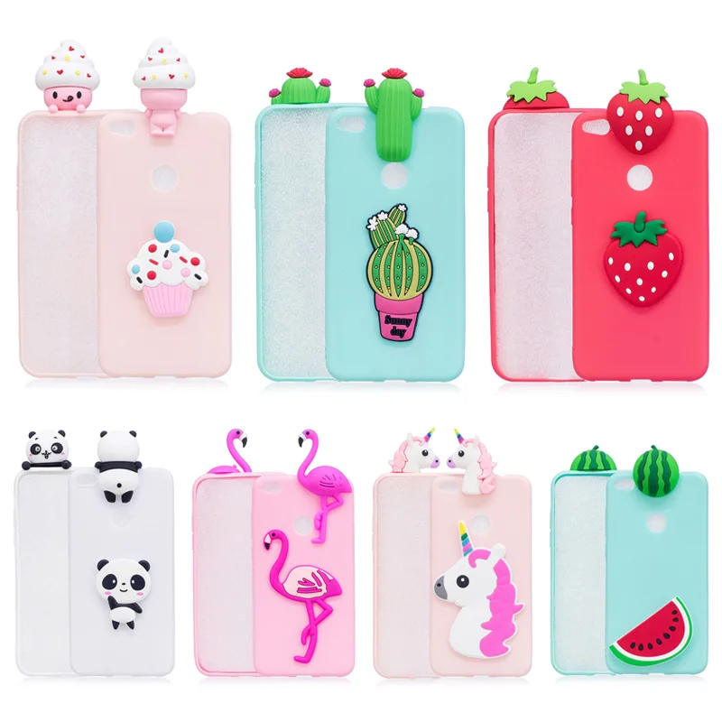 

Cute 3D Ice-cream Dolls Flamingo Panda Cactus Fruit TPU Phone Case For Huawei Honor 8 Lite P9 P8 Lite 2017 Soft Silicone Cover