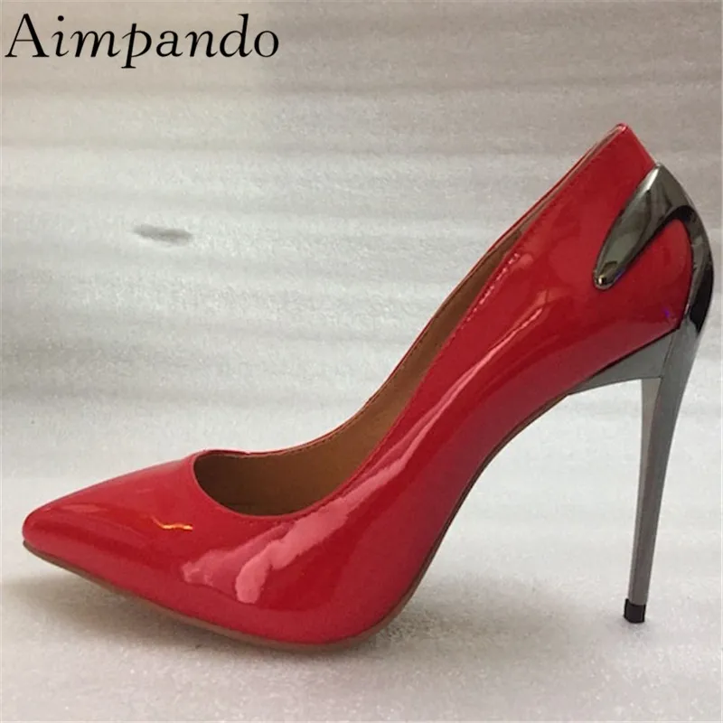 Individual Carved Metal High Heel Pumps Women Sexy Pointed Toe Bright Red Patent Leather Shallow Shoes OL Style Dress Shoes
Individual Carved Metal High Heel Pumps Women Sexy Pointed Toe Bright Red Patent Leather Shallow Shoes OL Style Dress Shoes