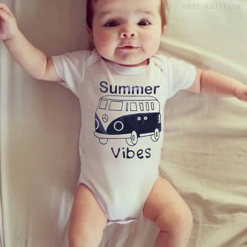 New Casual Newborn Baby Boy Girl Short Sleeve Letter Print Summer Vibes The bus Cute Cotton Romper Baby Clothes
New Casual Newborn Baby Boy Girl Short Sleeve Letter Print Summer Vibes The bus Cute Cotton Romper Baby Clothes