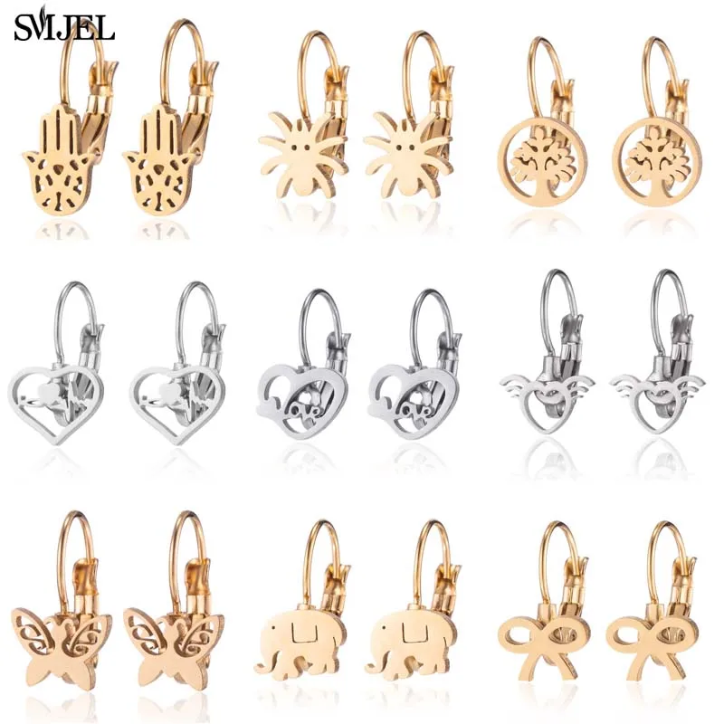 SMJEL 2019 Gold Color Stainless Steel Stud Earrings Heart Rabbit Tree LOVE Letter Shape Lady Classic Earring Jewelry Gifts
SMJEL 2019 Gold Color Stainless Steel Stud Earrings Heart Rabbit Tree LOVE Letter Shape Lady Classic Earring Jewelry Gifts