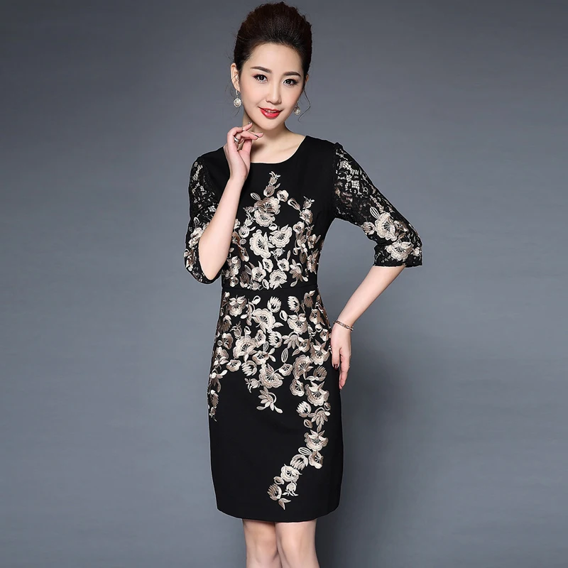 Bonnie thea 2018 new women black lace Embroidery Pencil dress femme Half sleeve Knee-Length dress lady party dresses Vestidos
Bonnie thea 2018 new women black lace Embroidery Pencil dress femme Half sleeve Knee-Length dress lady party dresses Vestidos