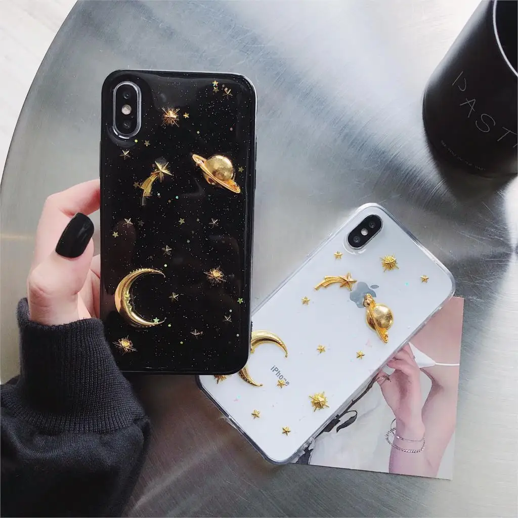 Fashion Glitter Space Star Planet Case for iPhone 7 8 6 6s Plus X XR XS MAX Soft Silicone Gold Foil Bling Cover Phone Cases
Fashion Glitter Space Star Planet Case for iPhone 7 8 6 6s Plus X XR XS MAX Soft Silicone Gold Foil Bling Cover Phone Cases