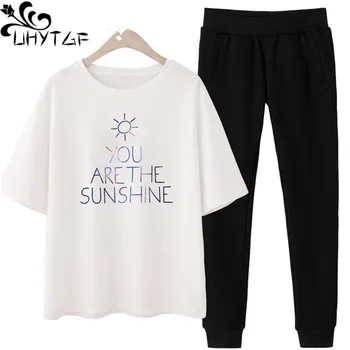 UHYTGF Female two piece outfits Short sleeve tops and pants spring 2 piece outfits for women loose Casual Trousers tracksuit 260
UHYTGF Female two piece outfits Short sleeve tops and pants spring 2 piece outfits for women loose Casual Trousers tracksuit 260