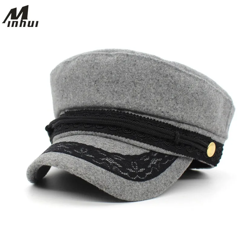 Minhui Wool Cotton Hats for Women Girls Military Cap Vintage Lace Hat Casquette Gorras Women's Cap
Minhui Wool Cotton Hats for Women Girls Military Cap Vintage Lace Hat Casquette Gorras Women's Cap