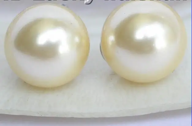 Фото Wholesale price 16new ^^^^big champagne sea shell pearls earrings clip 14mm | Украшения и аксессуары