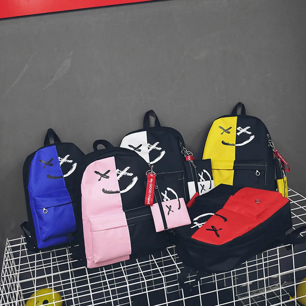bags for women 2019 2Pcs Women Girls Smile Shoulder Bookbags School Travel Backpack+Small Bag bolsa feminina
bags for women 2019 2Pcs Women Girls Smile Shoulder Bookbags School Travel Backpack+Small Bag bolsa feminina