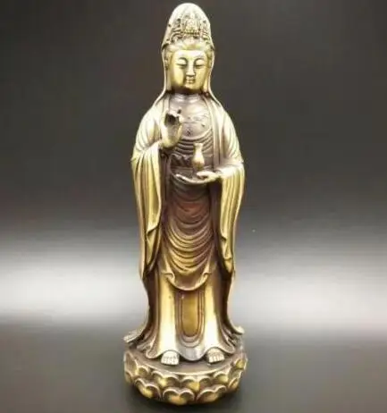 Chinese Kwan-yin Old Pure Brass Refined Handicrafts South Sea Guanyin Bodhisattva Buddha Statue
Chinese Kwan-yin Old Pure Brass Refined Handicrafts South Sea Guanyin Bodhisattva Buddha Statue