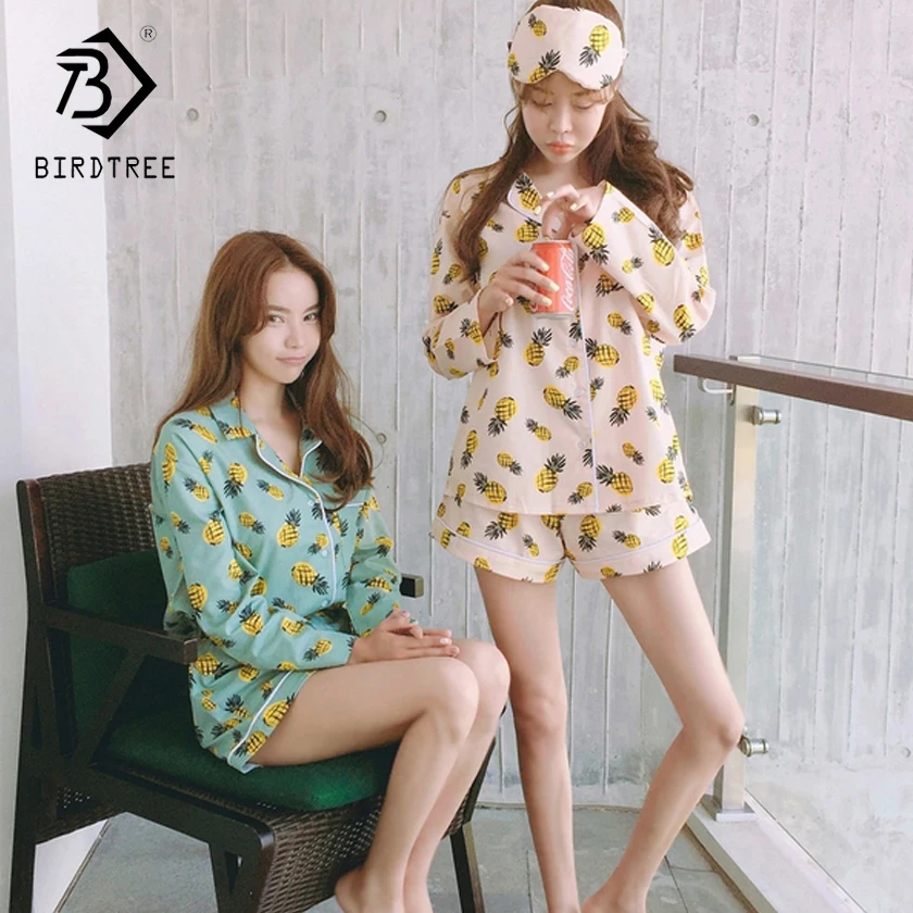 New Arrival 2019 Pajama Sets Women Pineapple Print 3 Pieces Set Long Sleeve Tops + Shorts Elastic Waist + Blinder Loose S7D609L
New Arrival 2019 Pajama Sets Women Pineapple Print 3 Pieces Set Long Sleeve Tops + Shorts Elastic Waist + Blinder Loose S7D609L