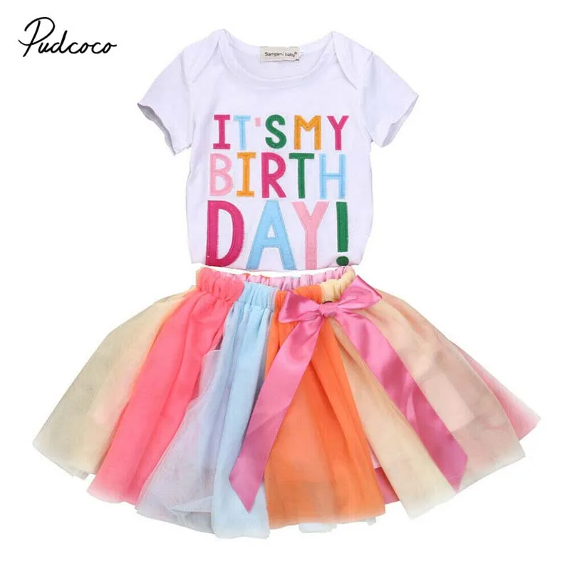 2019 Brand Kids Girls It’s My Birthday T-Shirt Rainbow Striped Tulle Tutu Skirt Baby Toddlers Colourful Dress Set Party Clothing
2019 Brand Kids Girls It’s My Birthday T-Shirt Rainbow Striped Tulle Tutu Skirt Baby Toddlers Colourful Dress Set Party Clothing