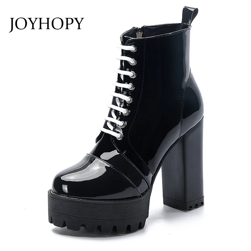 Patent Leather Ankle Boots 2018 Autumn Winter New Women Thick High Heel Platform Martin Shoes Woman Danc Short Boots WB-1416
Patent Leather Ankle Boots 2018 Autumn Winter New Women Thick High Heel Platform Martin Shoes Woman Danc Short Boots WB-1416