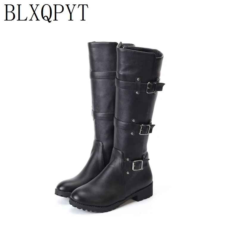 

BLXQPYT New Big Size 33-50 Autumn Winter Knee Boots Women Zip Thigh High Woman Shoes Long Bota Feminina Zapatos De Mujer H8-1F