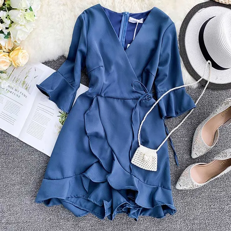 NiceMix New Fashion Solid Jumpsuit Women Casual Rompers High Waist Lace Up Ruffles Playsuit Short Sleeve Overalls Femal Clothes
NiceMix New Fashion Solid Jumpsuit Women Casual Rompers High Waist Lace Up Ruffles Playsuit Short Sleeve Overalls Femal Clothes