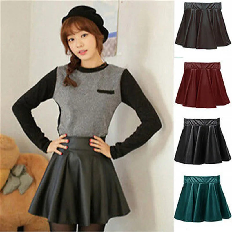 Fashion Women Ladies Girls Slim High Waist Empire Pu Leather Skirt Solid Causal Pleated Short Mini Skirt Hot Seller
Fashion Women Ladies Girls Slim High Waist Empire Pu Leather Skirt Solid Causal Pleated Short Mini Skirt Hot Seller