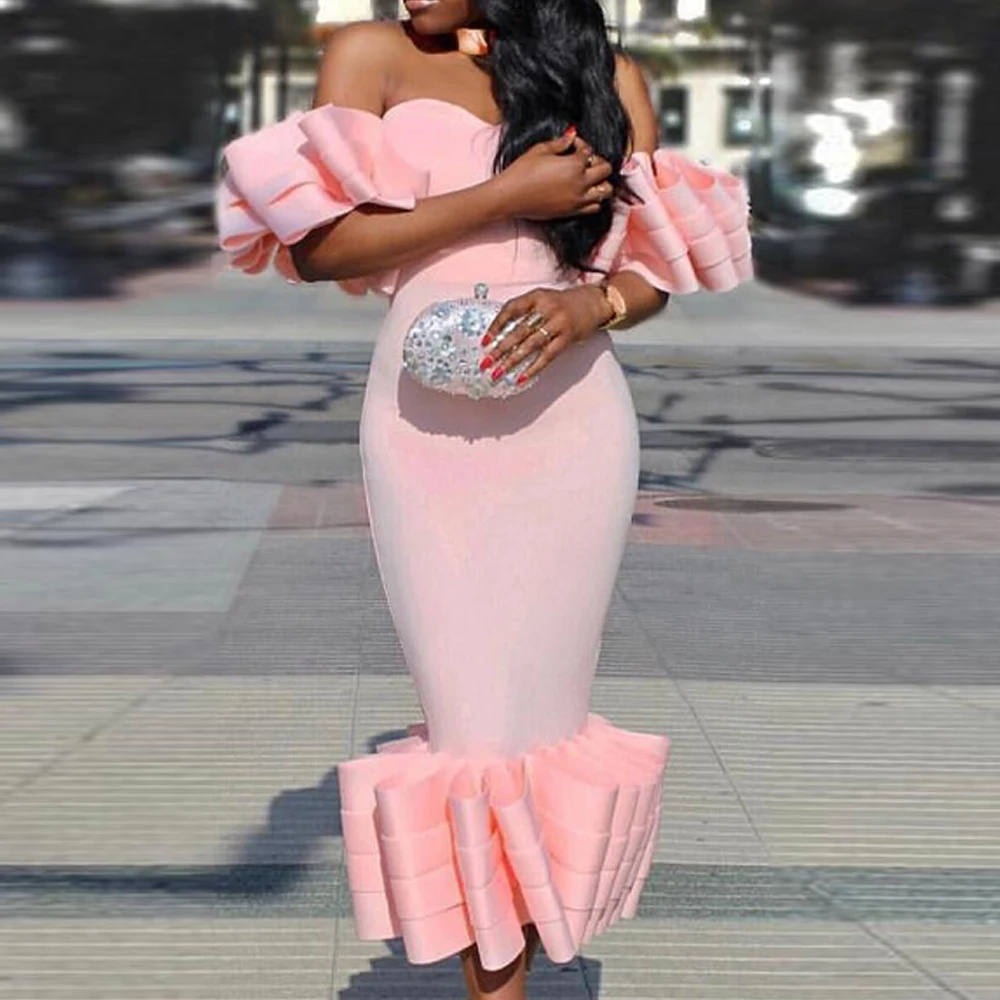 Missord 2019 Women Sexy Off Shoulder Dressses Female Ruffles Sleeve Solid Color Bodycon Elegant Dress FT19631
Missord 2019 Women Sexy Off Shoulder Dressses Female Ruffles Sleeve Solid Color Bodycon Elegant Dress FT19631