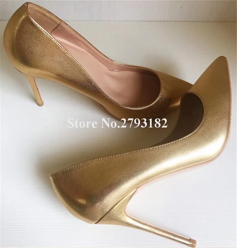 Brand Style Women Fashion Pointed Toe Gold Leather Stiletto Heel Pumps 12cm Super High Heels Formal Dress Shoes Wedding Shoes
Brand Style Women Fashion Pointed Toe Gold Leather Stiletto Heel Pumps 12cm Super High Heels Formal Dress Shoes Wedding Shoes