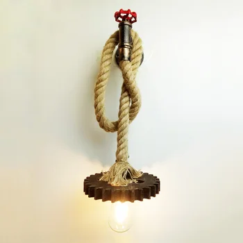 Loft E27 hemp rope wall light restaurant bar cafe light aisle bedside stair pub wood gear wheel wall lamp adjustable sconce bra
Loft E27 hemp rope wall light restaurant bar cafe light aisle bedside stair pub wood gear wheel wall lamp adjustable sconce bra