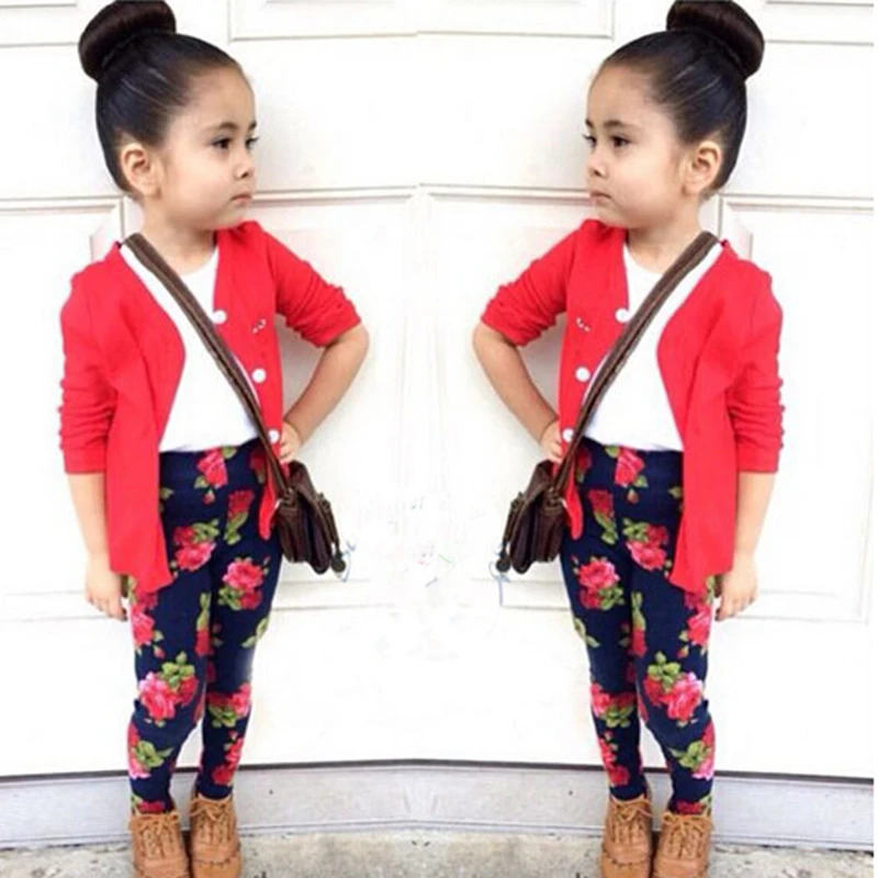 Girl Clothing Set Free shipping 3 pcs roupas infantis menina T-shirt + cardigan + printing flower pants leggings child clothes
Girl Clothing Set Free shipping 3 pcs roupas infantis menina T-shirt + cardigan + printing flower pants leggings child clothes