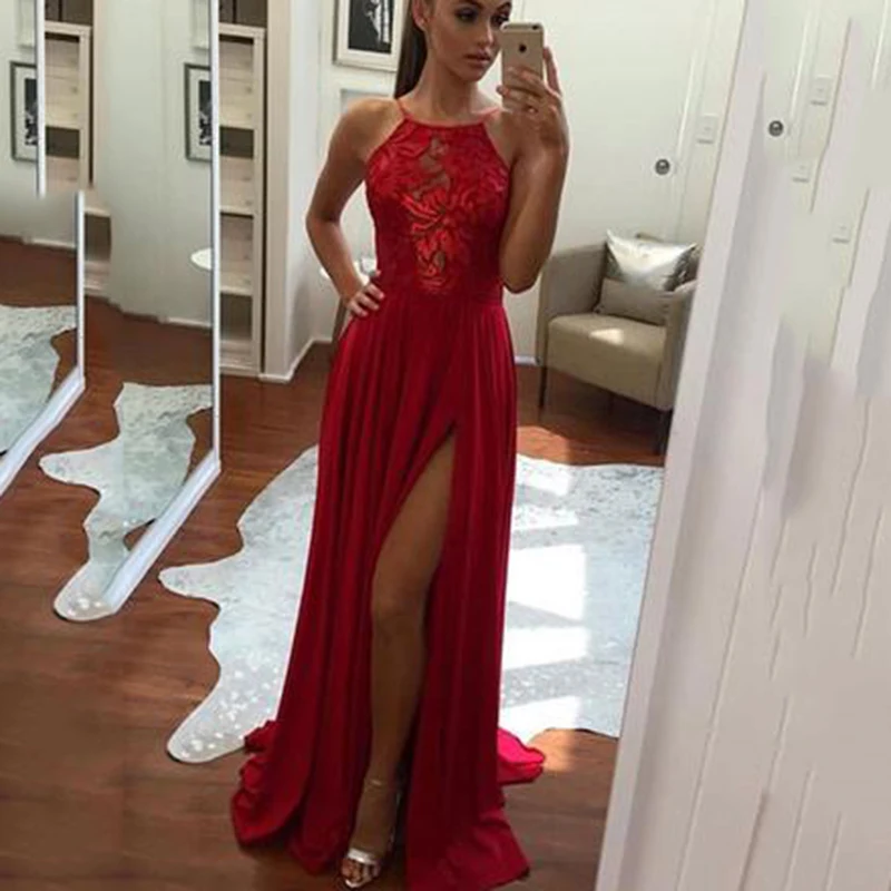Trust LinDa Glamorous Red Bridesmaid Dresses Sexy Halter Side Slit Women Bridal Party Wear Dress Custom Made Prom Gowns 2018
Trust LinDa Glamorous Red Bridesmaid Dresses Sexy Halter Side Slit Women Bridal Party Wear Dress Custom Made Prom Gowns 2018