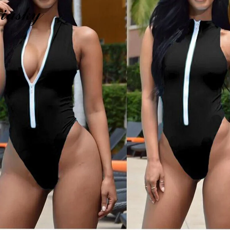IASKY One Pieces Swimsuits Women 2018 Solid Swimwear Female Bathing Suit with zipper front Swimming Suit Sexy Beachwear
IASKY One Pieces Swimsuits Women 2018 Solid Swimwear Female Bathing Suit with zipper front Swimming Suit Sexy Beachwear