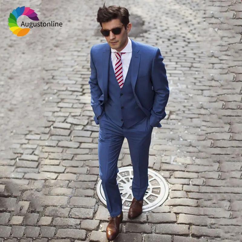 Custom Made Blue Men Suits Slim Fit Tuxedos Groom Suit Men's Wedding Suits Casual Business Trajes De Novio Hombre Blazers Party
Custom Made Blue Men Suits Slim Fit Tuxedos Groom Suit Men's Wedding Suits Casual Business Trajes De Novio Hombre Blazers Party