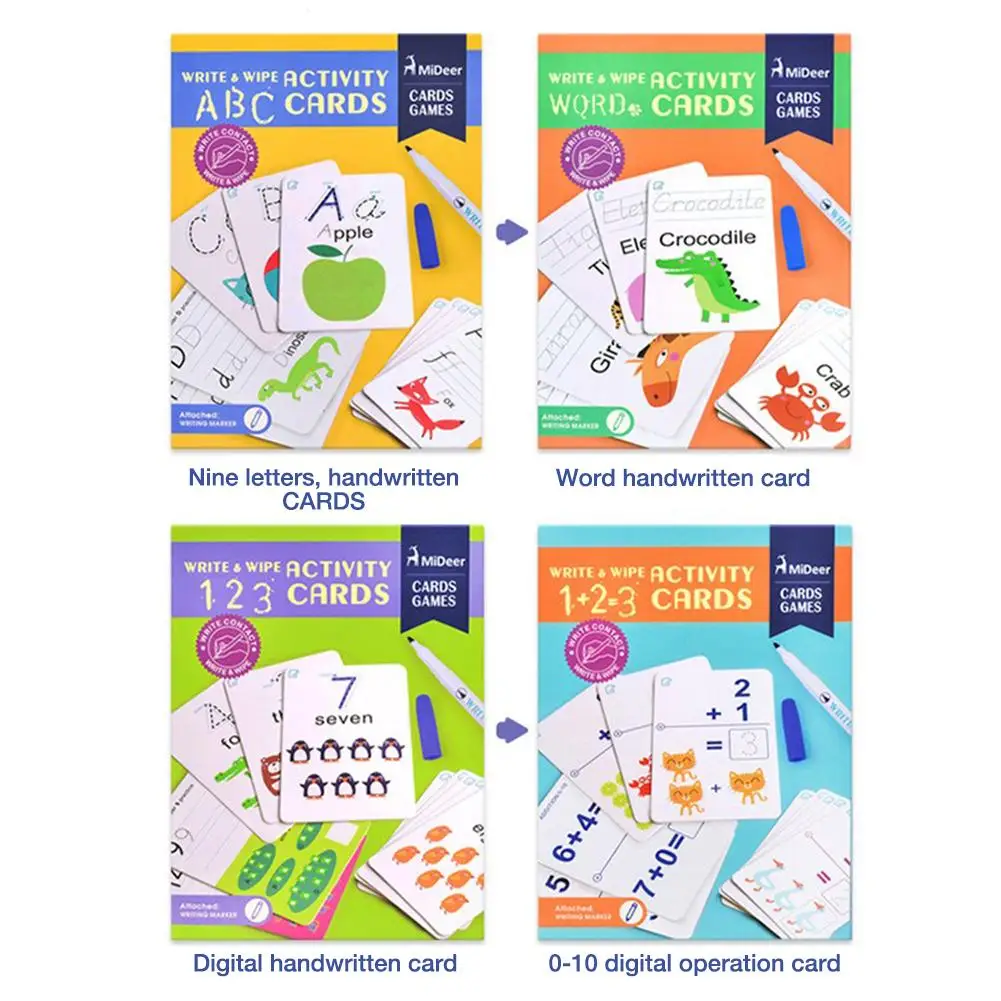 Early Education Letters Numbers Words Math Writing Cognitive Child Learning Cards Handwriting Erasable Rewritable Game Card Baby
Early Education Letters Numbers Words Math Writing Cognitive Child Learning Cards Handwriting Erasable Rewritable Game Card Baby
