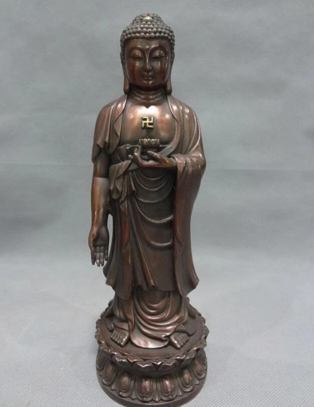 S3811 10" Tibet Pure Bronze FengShui Lotus Standing Shakyamuni Sakyamuni Buddha Statue D0318
S3811 10" Tibet Pure Bronze FengShui Lotus Standing Shakyamuni Sakyamuni Buddha Statue D0318