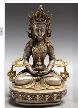 8" Chinese Silver Gilt Shakyamuni Sakyamuni Buddha Seaten Hold Bowl Statue Tibetan Silver decoration bronze factory outlets
8" Chinese Silver Gilt Shakyamuni Sakyamuni Buddha Seaten Hold Bowl Statue Tibetan Silver decoration bronze factory outlets