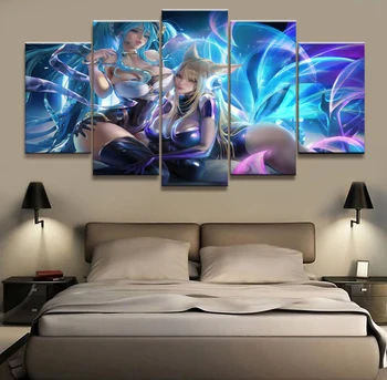 5 Piece Cartoon Pictures Artwork Sexy League of Legends Sona Buvelle Ahri Lol Game Poster Paintings Canvas for Home Decor Wall
5 Piece Cartoon Pictures Artwork Sexy League of Legends Sona Buvelle Ahri Lol Game Poster Paintings Canvas for Home Decor Wall