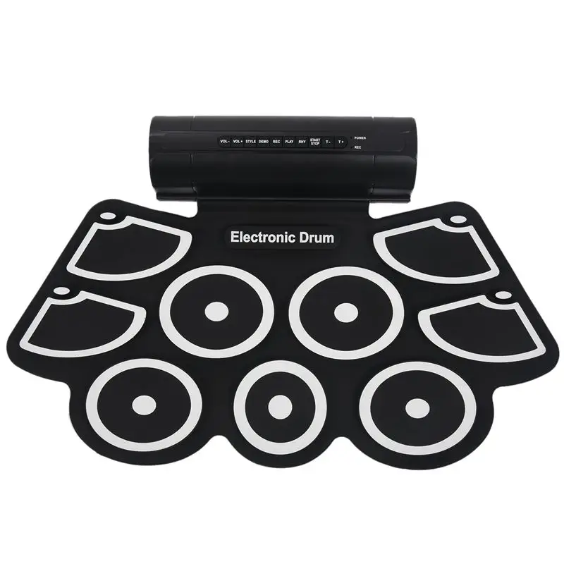 ABLD-Portable Roll up Electronic USB MIDI Drum Set Kits 9 Pads Built-in Speakers Foot Pedals Drumsticks USB Cable For Practice
ABLD-Portable Roll up Electronic USB MIDI Drum Set Kits 9 Pads Built-in Speakers Foot Pedals Drumsticks USB Cable For Practice