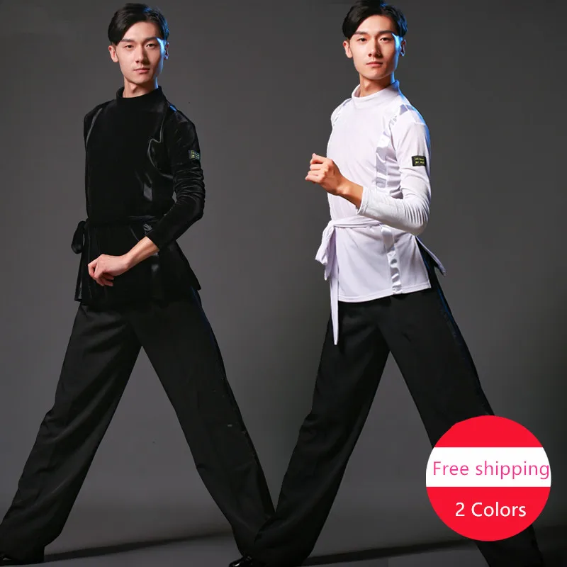 Men's Latin Dance Shirts Male Black White velvet Long Sleeve Shirt Men Tops Ballroom Samba Cha Competition Performance Wear
Men's Latin Dance Shirts Male Black White velvet Long Sleeve Shirt Men Tops Ballroom Samba Cha Competition Performance Wear