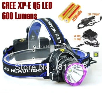 

AloneFire HP81 cree led Headlight Cree XP-E Q5 LED 600LM Energy saving cree led Headlamp+AC Charger/Car charger/2x18650 battery