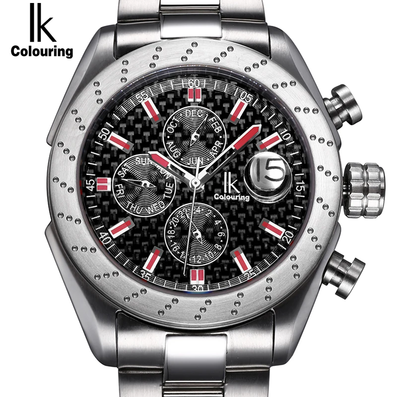 IK Sapphire crystal Automatic Self Wind Watch Scale Multifunction Sub Dial Magnifier Waterproof Fashion Casual Men Sport Watch
IK Sapphire crystal Automatic Self Wind Watch Scale Multifunction Sub Dial Magnifier Waterproof Fashion Casual Men Sport Watch