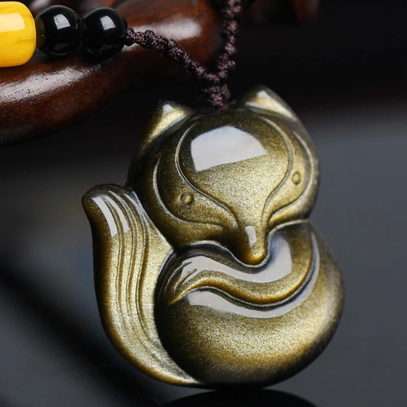 Wholesale Gold Black Natural Obsidian Stone Necklace Fox Pendant Lucky For Women Men Couple Necklace Fashion Jewelry
Wholesale Gold Black Natural Obsidian Stone Necklace Fox Pendant Lucky For Women Men Couple Necklace Fashion Jewelry