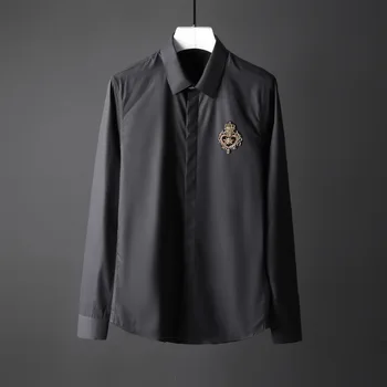 New 100% Cotton Mens Shirts Crown Design Long Sleeve Mens Dress Shirts Camisa Masculina Silky Fabric Casual Slim Fit Man Shirts
New 100% Cotton Mens Shirts Crown Design Long Sleeve Mens Dress Shirts Camisa Masculina Silky Fabric Casual Slim Fit Man Shirts